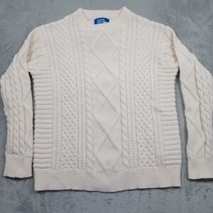 Aelfric Mens XL Beige Knit Fisherman Pullover Crew Neck Outdoor